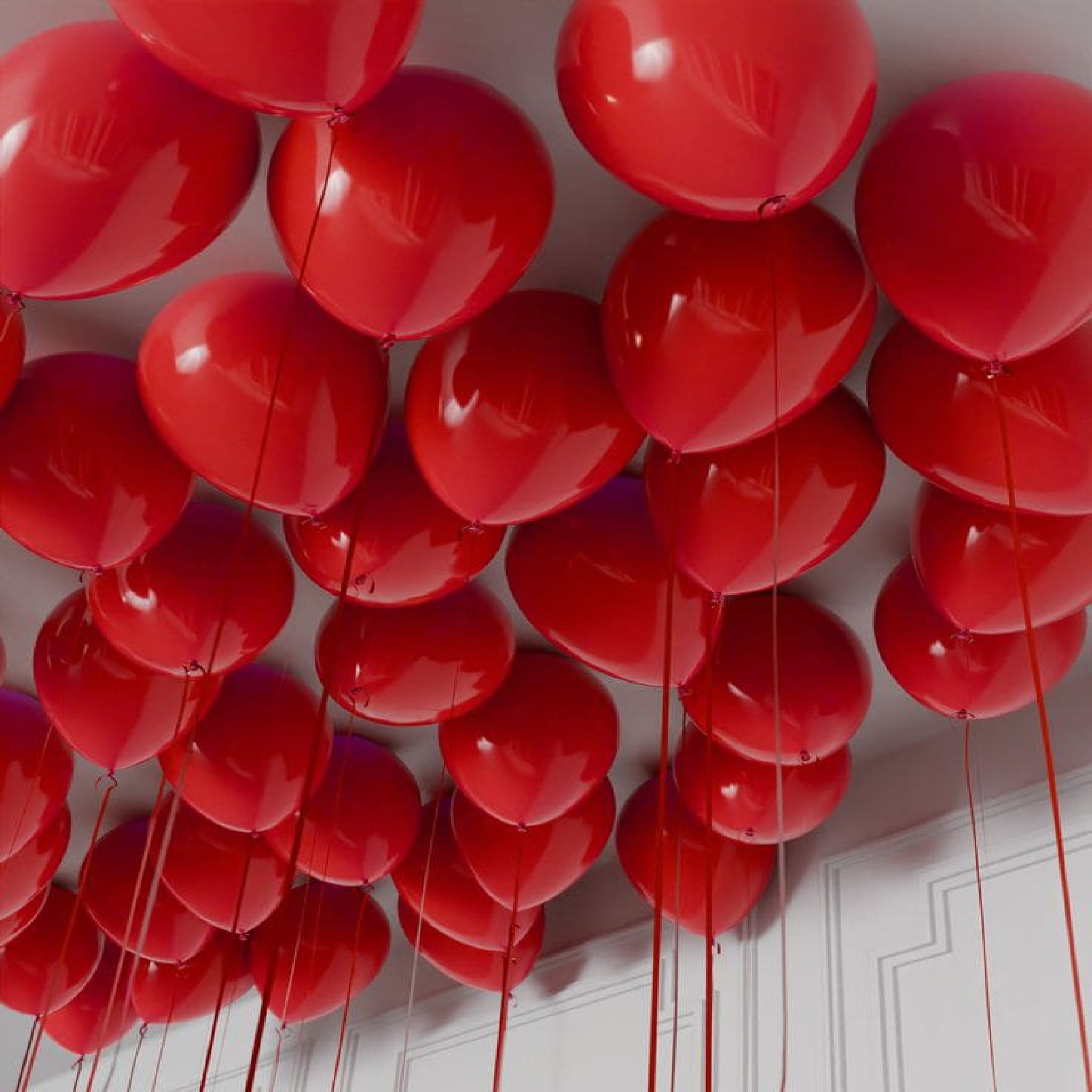 Red helium balloons